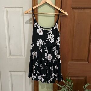 Brandy Melville Black & White Floral Tunic/Dress
